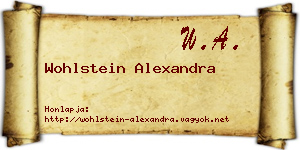 Wohlstein Alexandra névjegykártya